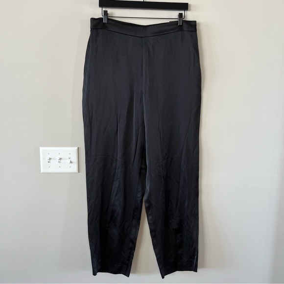 NWT! Express Dressy High Waisted Satin Straight Pants with Slit at the Ankle - Picture 10 of 10